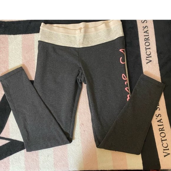 Victoria’s Secret Gray Pink Everywhere Leggings - Picture 2 of 6